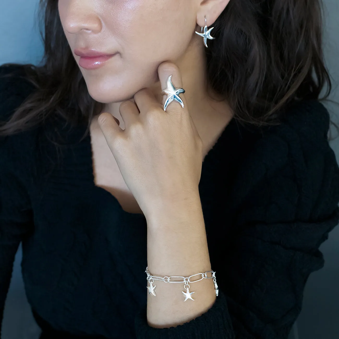 Sterling Silver Starfish Ring