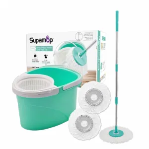 SupaMop Trendy S220 Hand Press Spin Mop Set Spin Manual Press Dehydrate System Cleaning
