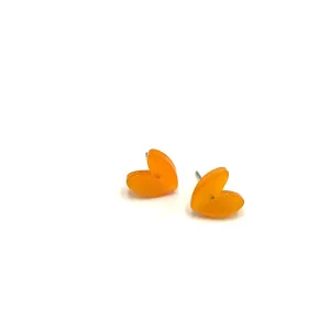 Tangerine Moonglow Ivy Leaf Stud Earrings
