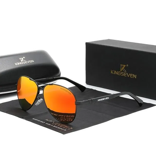 Titanium Alloy Polarized Sunglasses - Pilot Mirror Eyewear