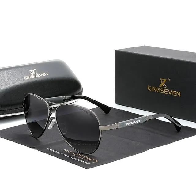 Titanium Alloy Polarized Sunglasses - Pilot Mirror Eyewear