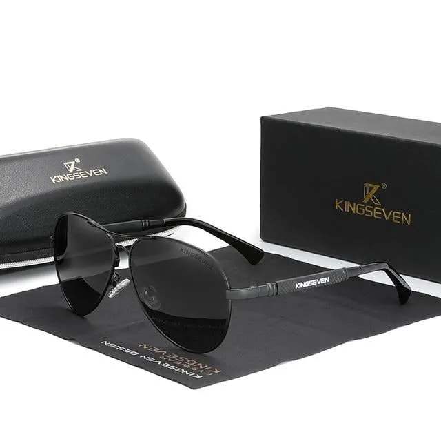 Titanium Alloy Polarized Sunglasses - Pilot Mirror Eyewear