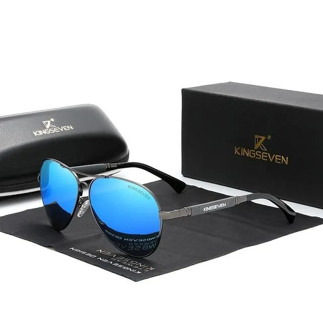 Titanium Alloy Polarized Sunglasses - Pilot Mirror Eyewear