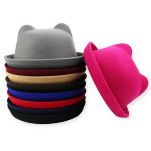 Trendy Cat Ears Bowler Hat