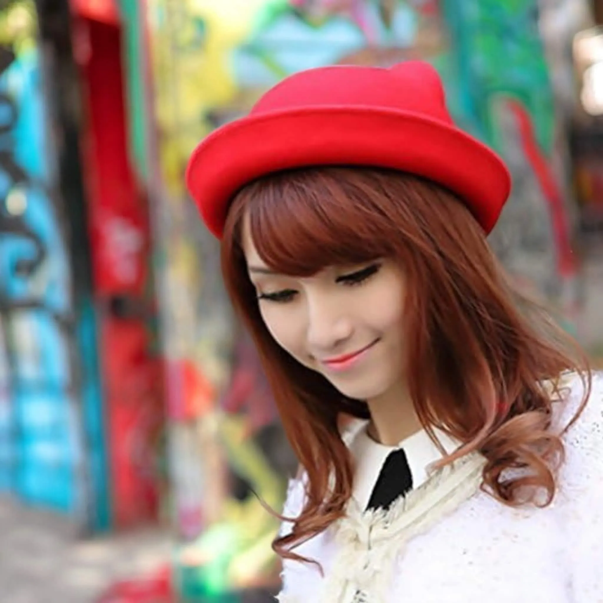 Trendy Cat Ears Bowler Hat