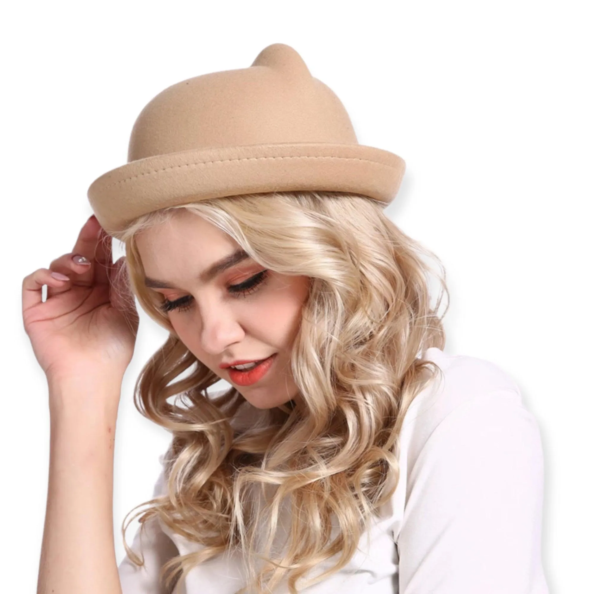Trendy Cat Ears Bowler Hat
