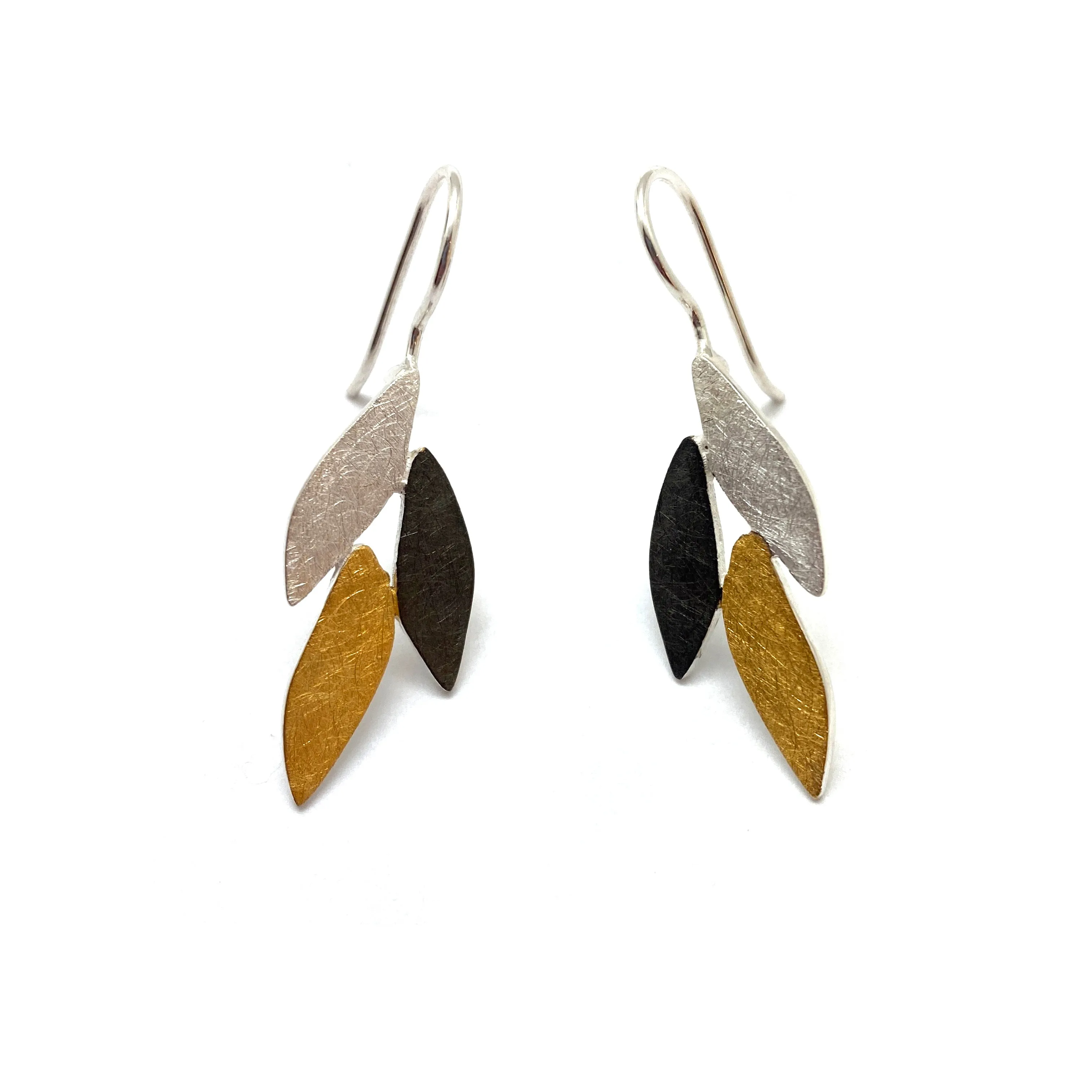 Triple Leaf Dangle Earrings