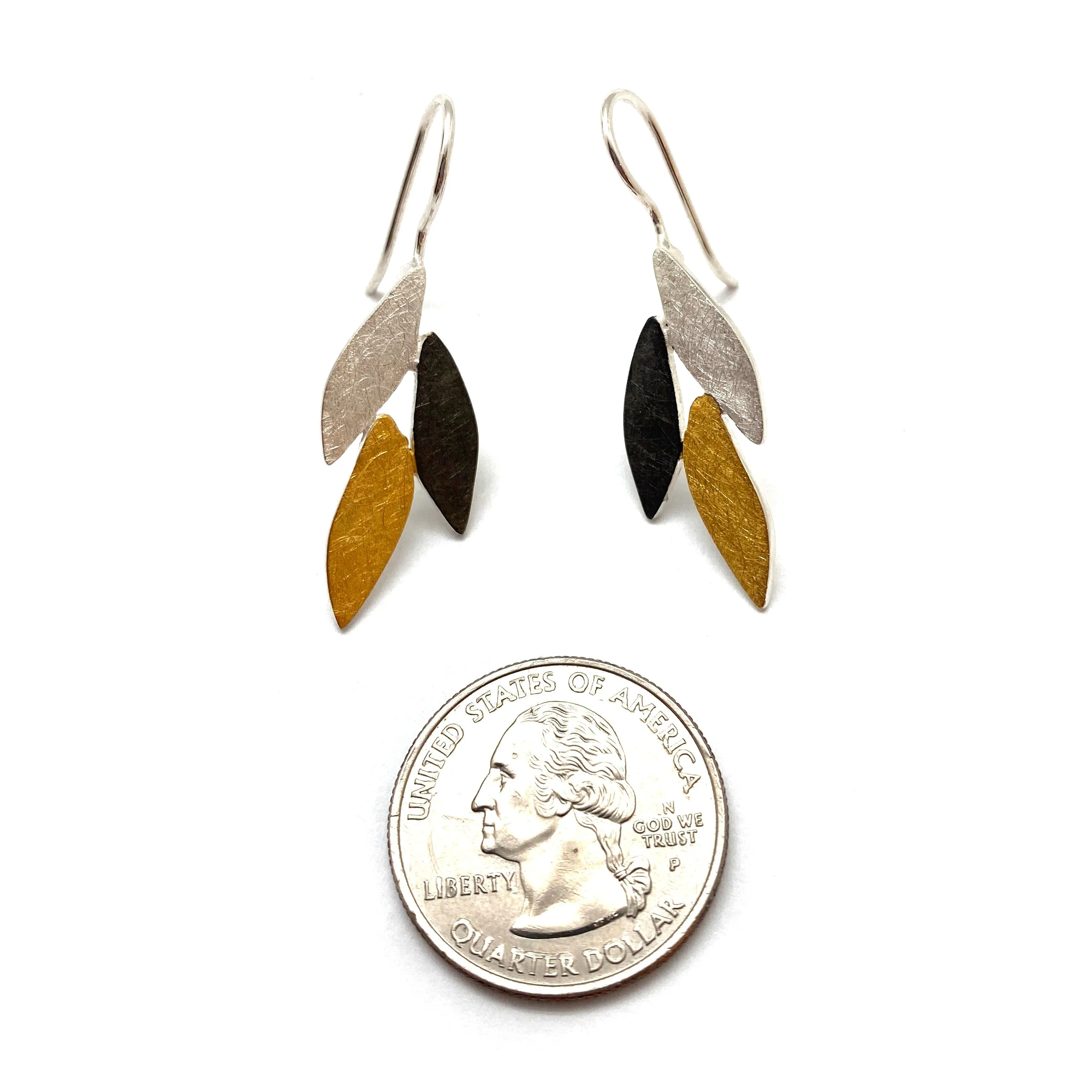 Triple Leaf Dangle Earrings