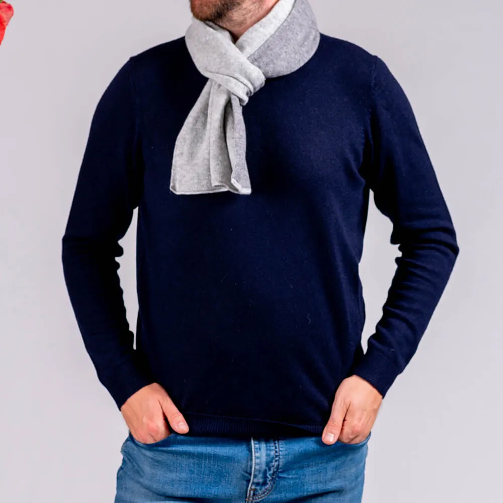 Two Tone Grey Double Faced Cashmere Neck Warmer