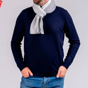 Two Tone Grey Double Faced Cashmere Neck Warmer