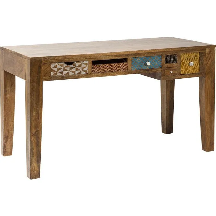 Vivid Screen Contemporary Mango Wood Console Hall Table Study Desk