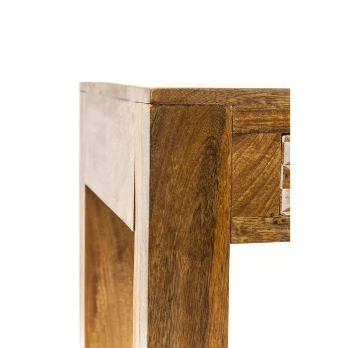 Vivid Screen Contemporary Mango Wood Console Hall Table Study Desk