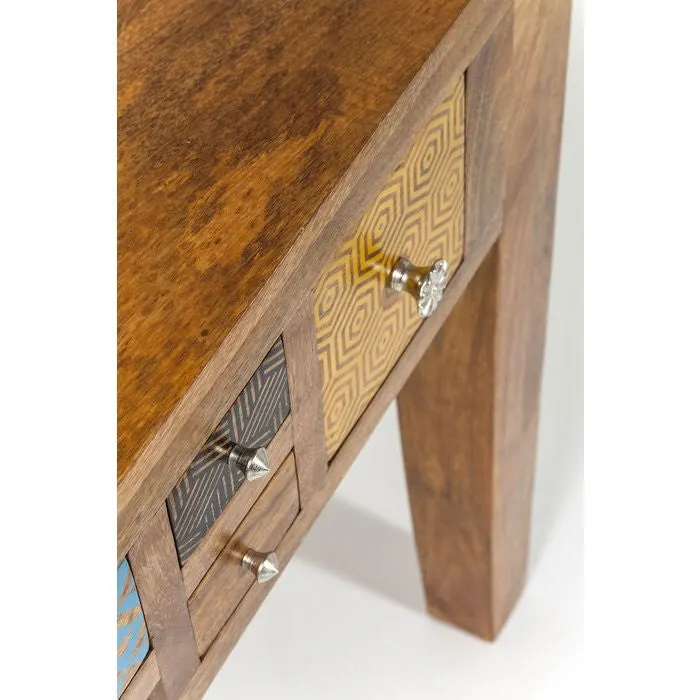 Vivid Screen Contemporary Mango Wood Console Hall Table Study Desk