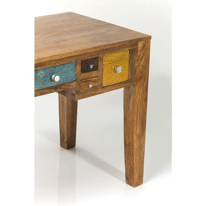 Vivid Screen Contemporary Mango Wood Console Hall Table Study Desk