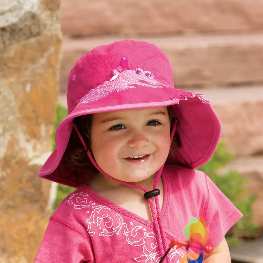 Wallaroo Hats Crocodile Kids Sun Hat CRO - Pink