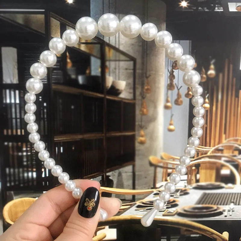 Wenkouban 23 Styles Simulation Pearl Hairbands Women Hair Accessories Korean Handmade Bow Flower Hoops Headband Wedding Ornaments 2022 New