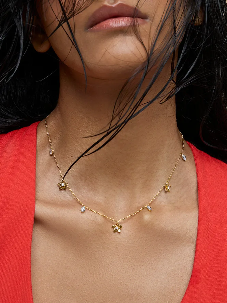 Westside X Pome Gold Classic Floral Stone Necklace