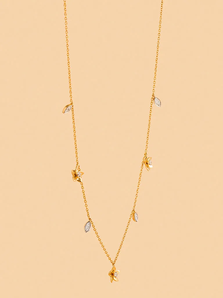 Westside X Pome Gold Classic Floral Stone Necklace