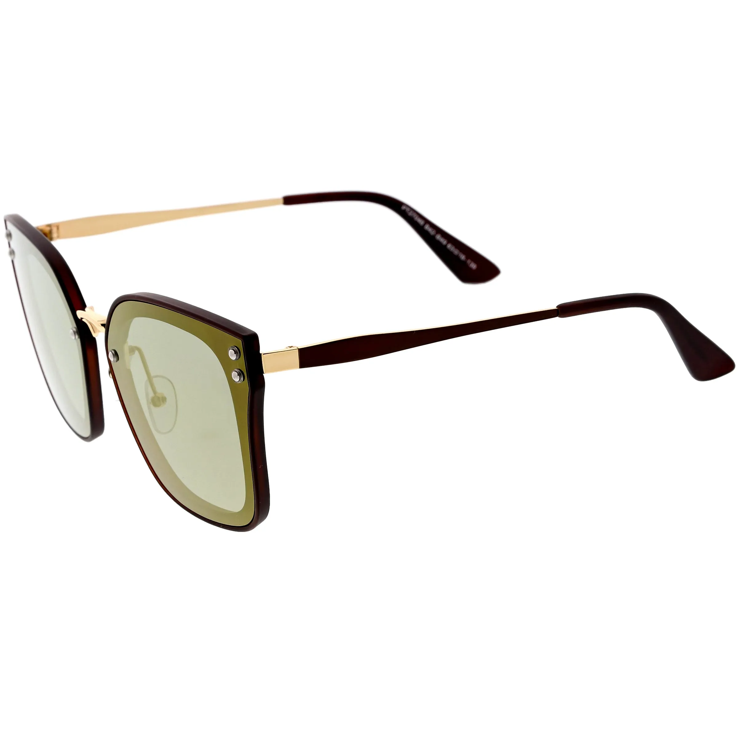 Women's Oversize Square Mirrored Polarized Flat Lens Sunglasses C883