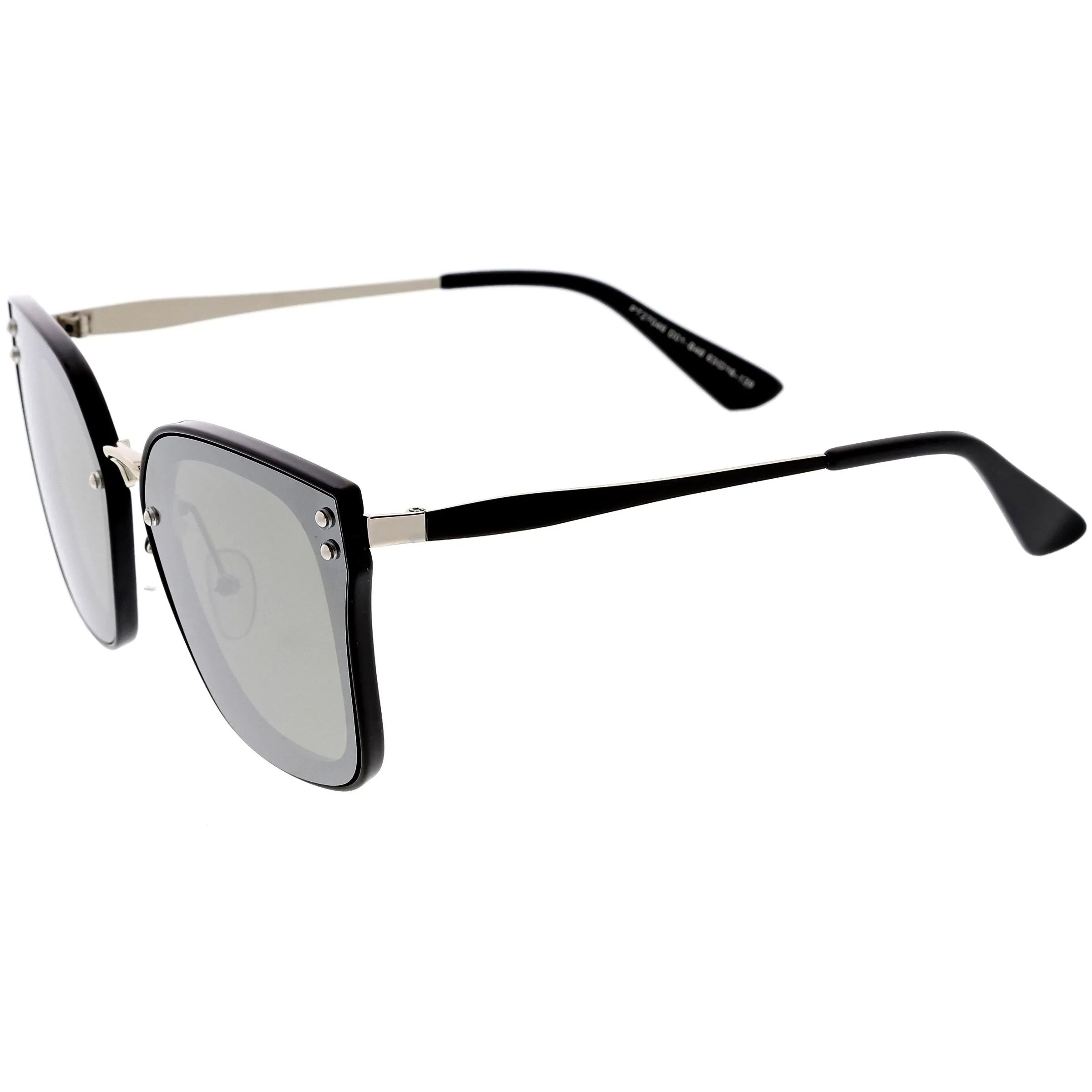 Women's Oversize Square Mirrored Polarized Flat Lens Sunglasses C883
