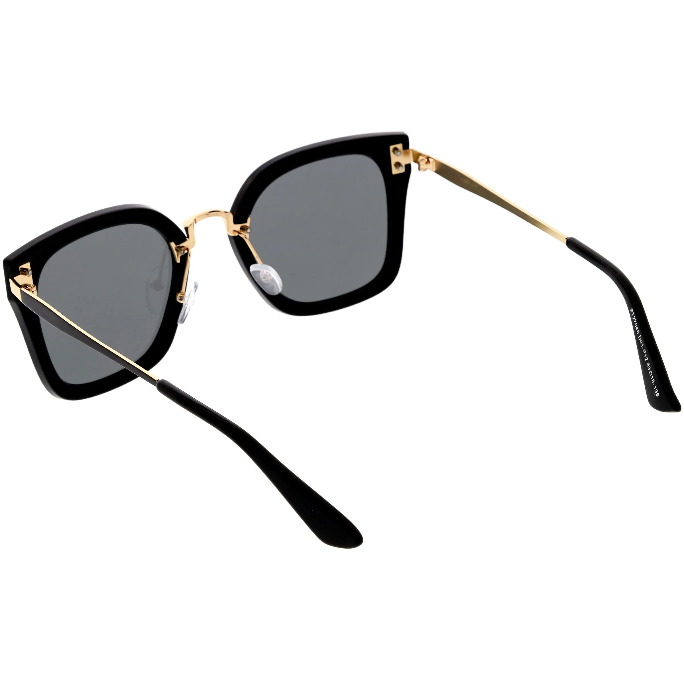 Women's Oversize Square Mirrored Polarized Flat Lens Sunglasses C883
