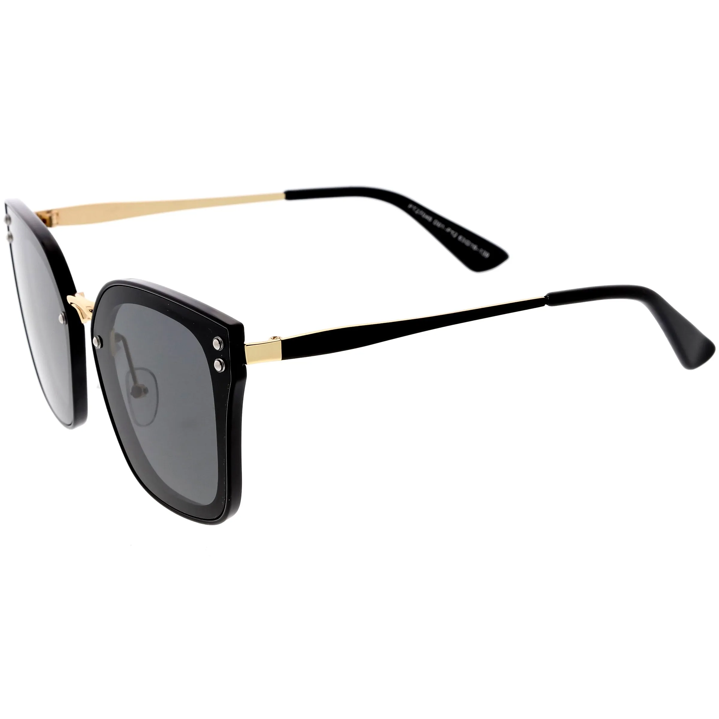 Women's Oversize Square Mirrored Polarized Flat Lens Sunglasses C883