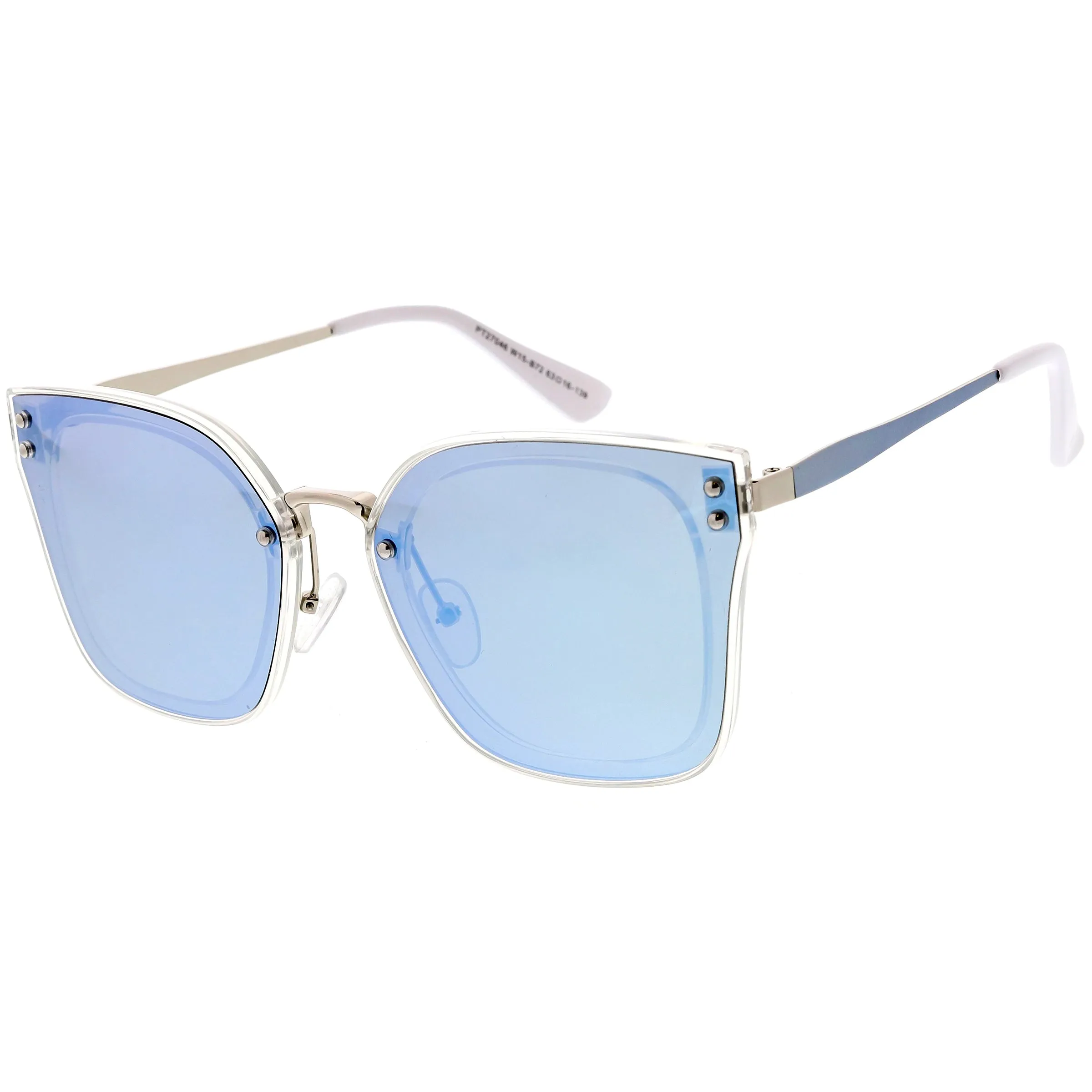 Women's Oversize Square Mirrored Polarized Flat Lens Sunglasses C883