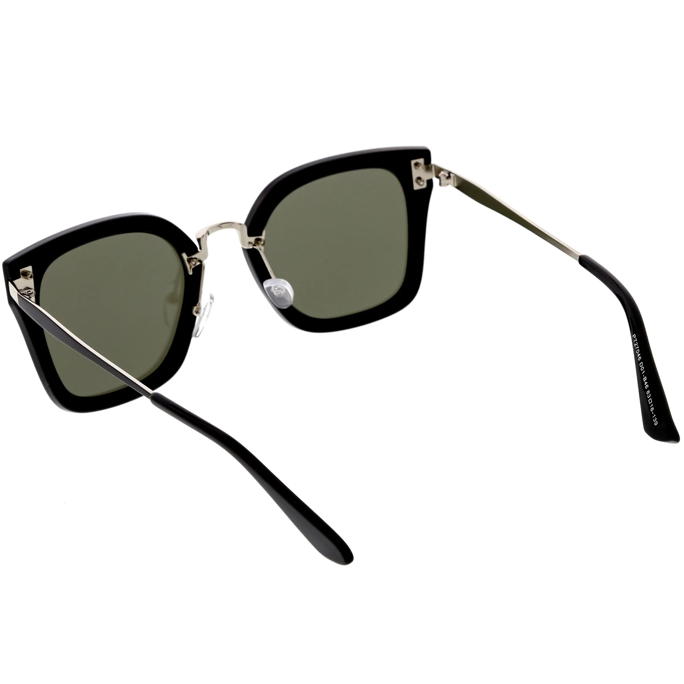 Women's Oversize Square Mirrored Polarized Flat Lens Sunglasses C883
