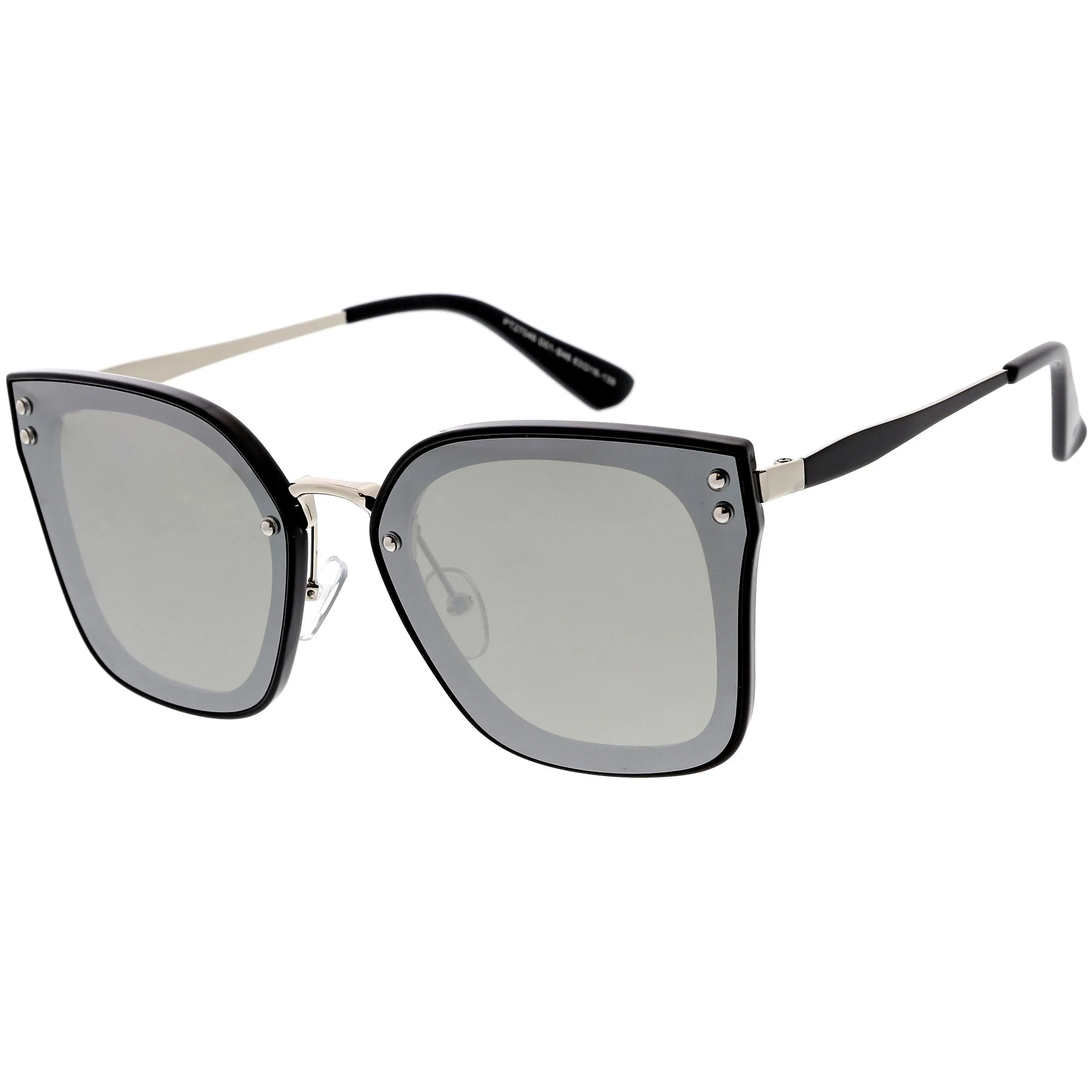 Women's Oversize Square Mirrored Polarized Flat Lens Sunglasses C883