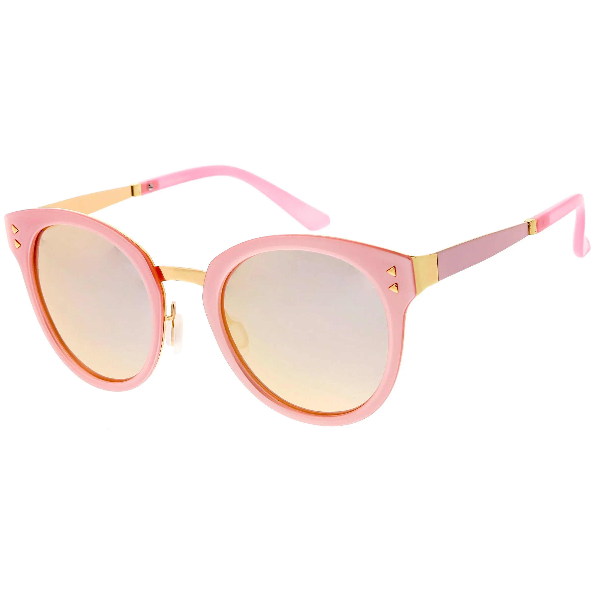 Women's Premium Horned Rim Mirrored Polarized Lens Sunglasses C830