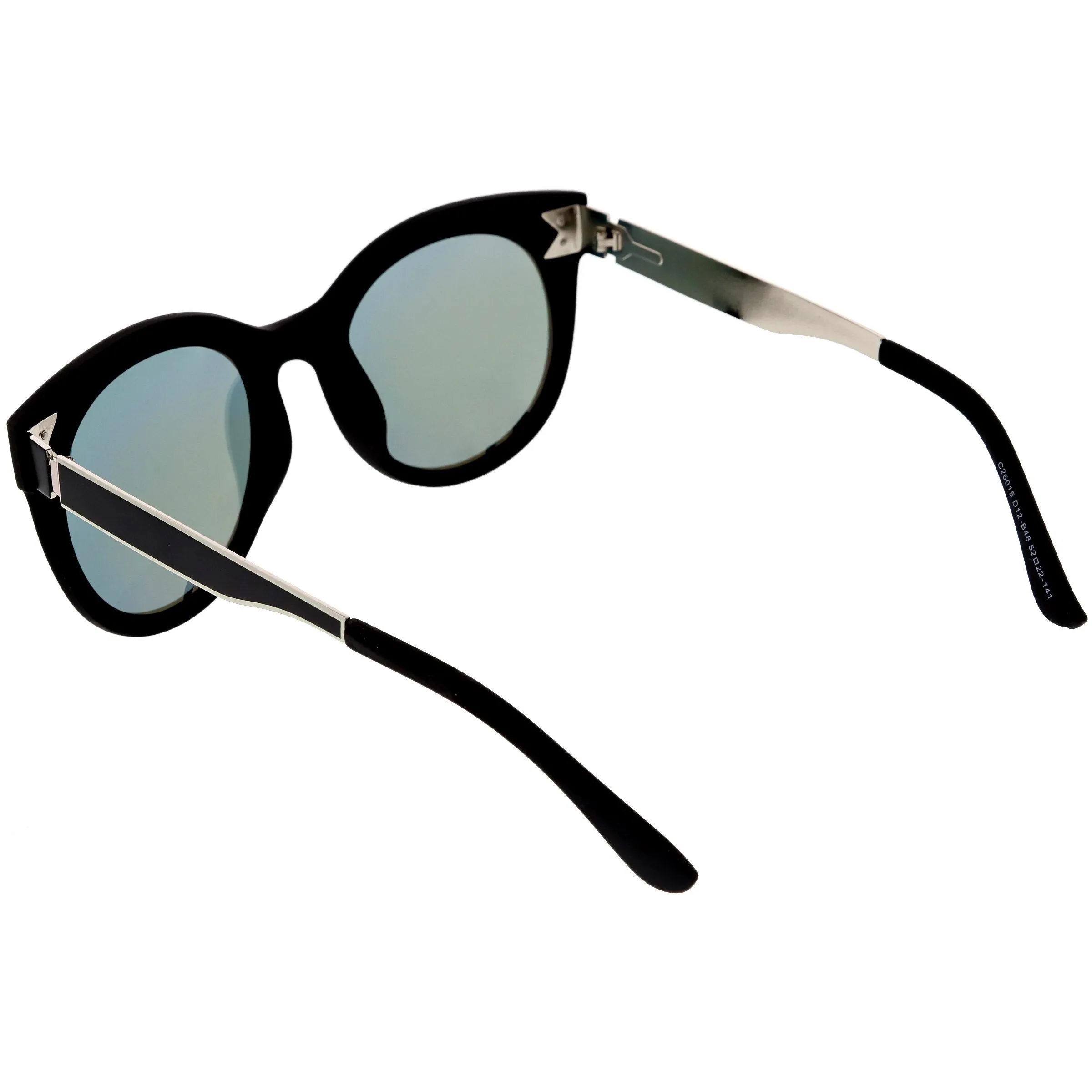 Women's Round Horned Rim Polarized Lens Sunglasses C893